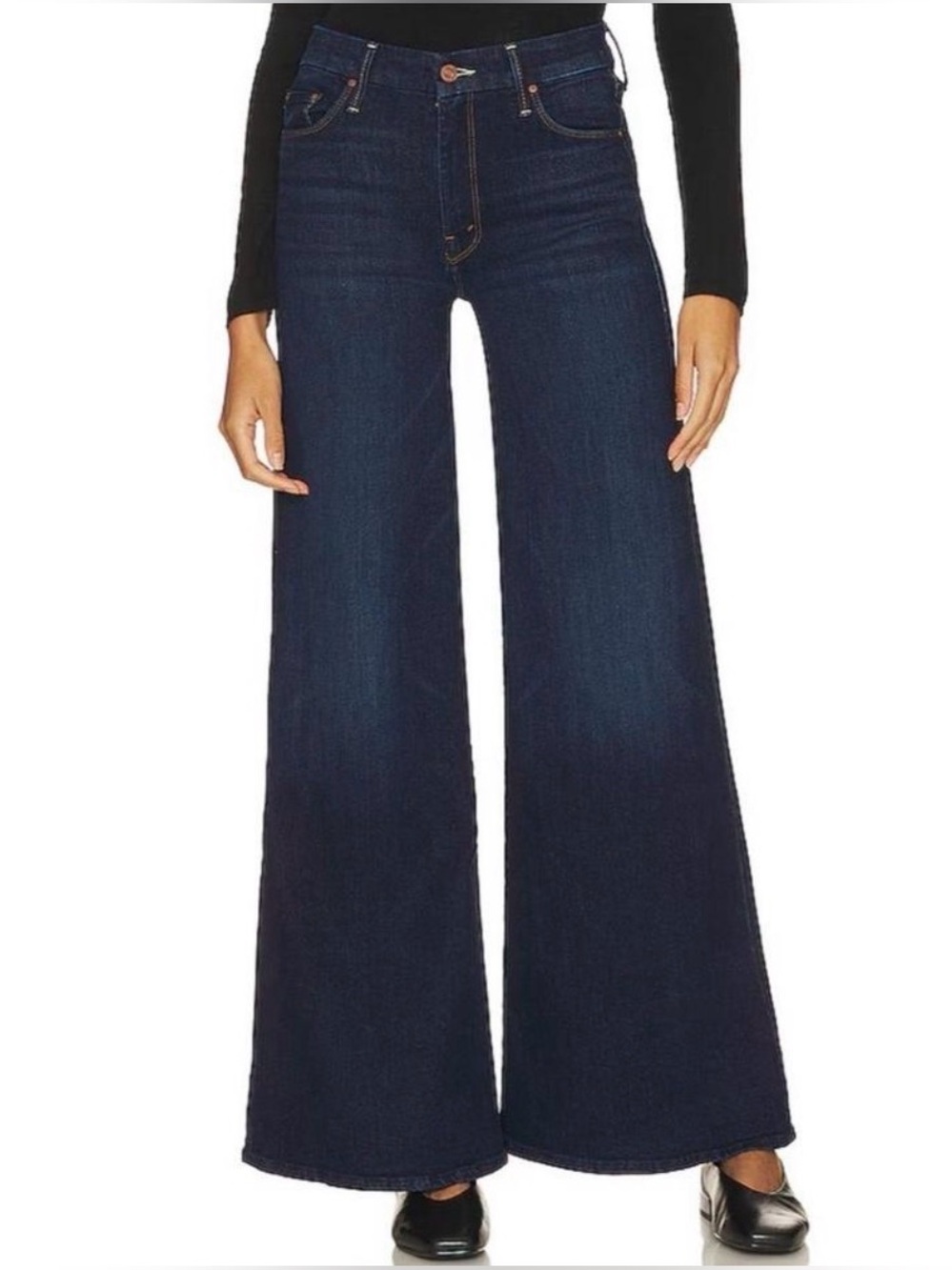MOTHER Jeans Tomcat Roller Off Limits Dark Indigo Blue Wide Leg Size 29